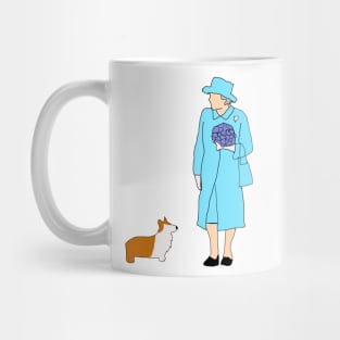 The queen and her corgi Mug